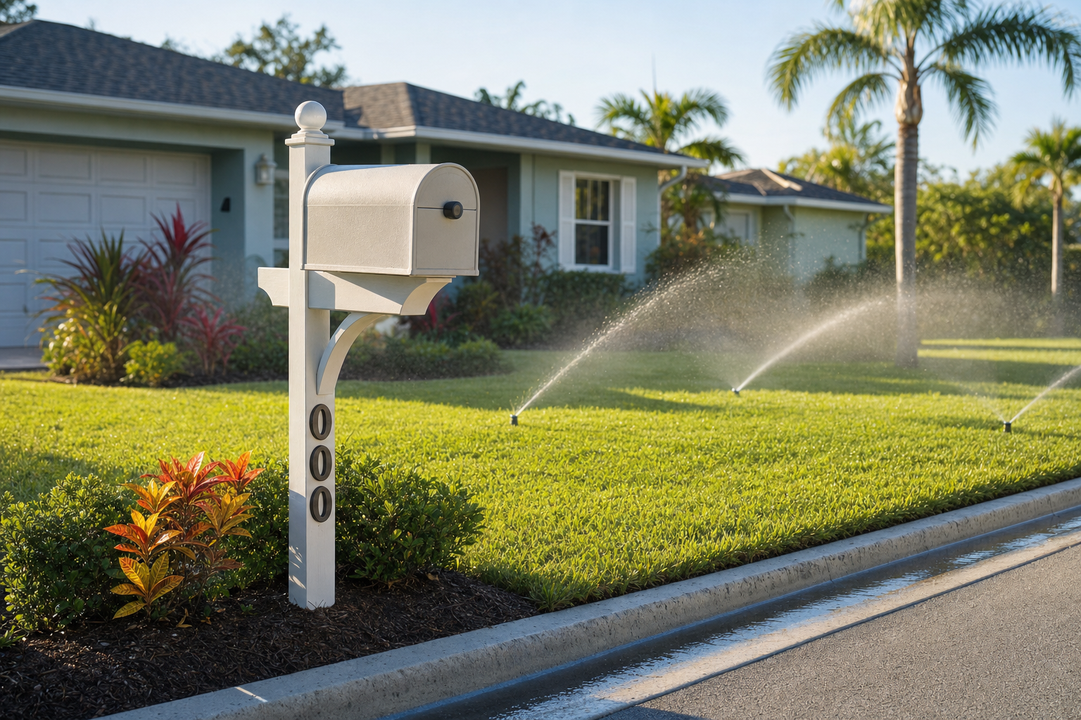 Sarasota homeowner checking irrigation controller programming to comply with Phase 3 watering day schedule